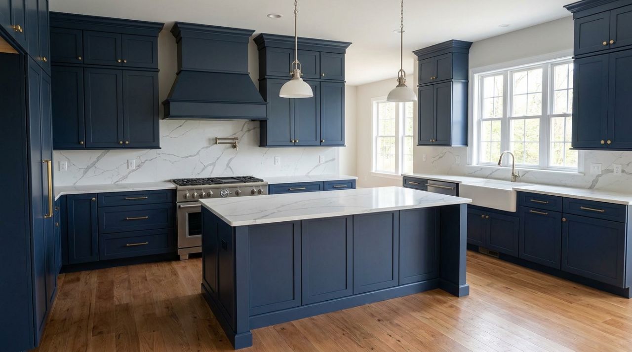 Modern Navy Blue Island by Melendez Granite in El Paso, TX